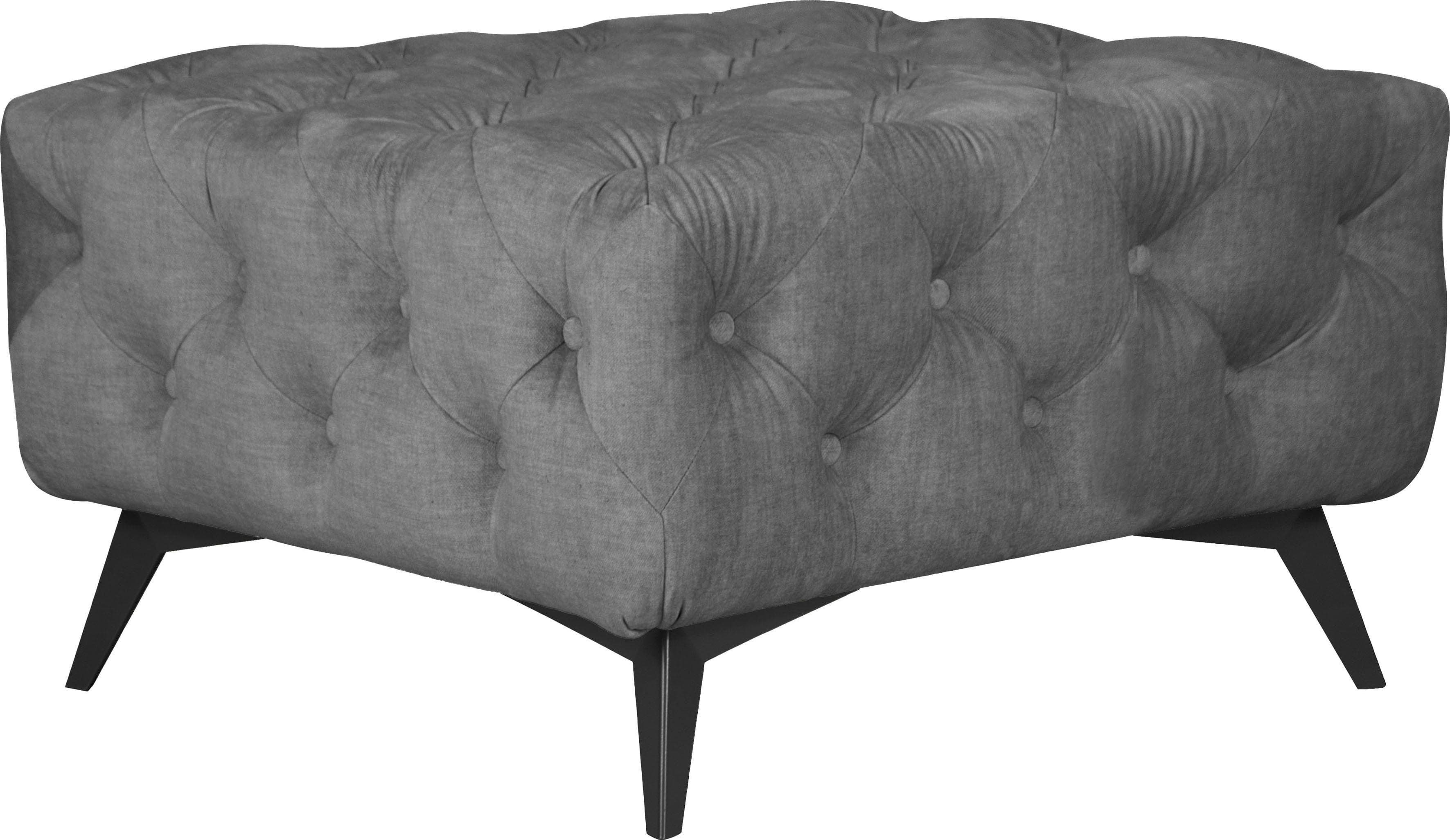 Polsterhocker HOME AFFAIRE "Glynis" Hellgrau Chesterfield Optik