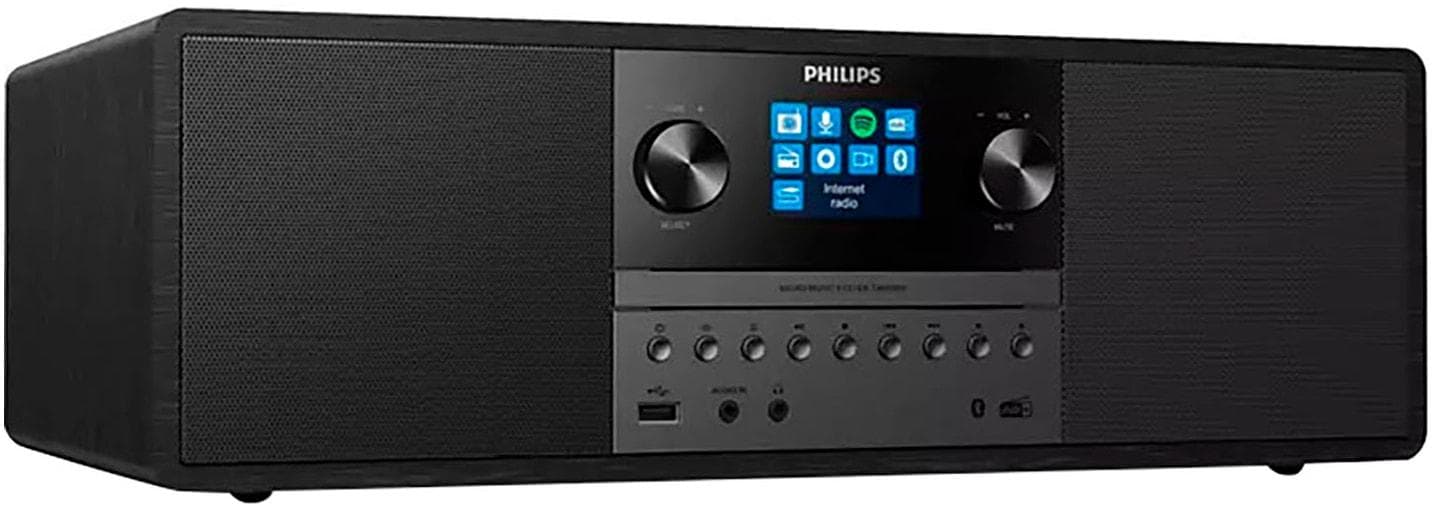 PHILIPS Stereoanlage TAM6805 Schwarz mit CD-Player und Internetradio