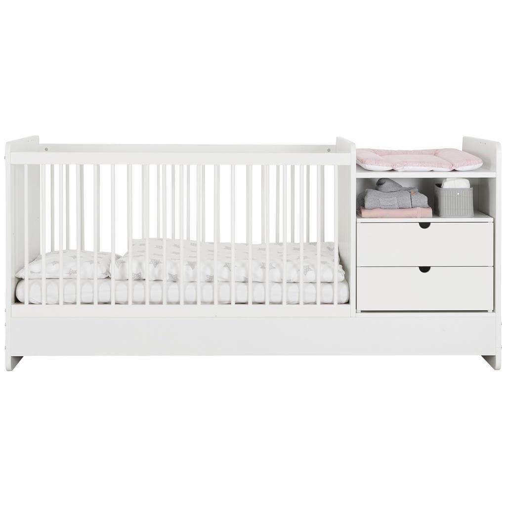 My Baby Lou Gitterbett All in One Weiß mit Wickelkommode