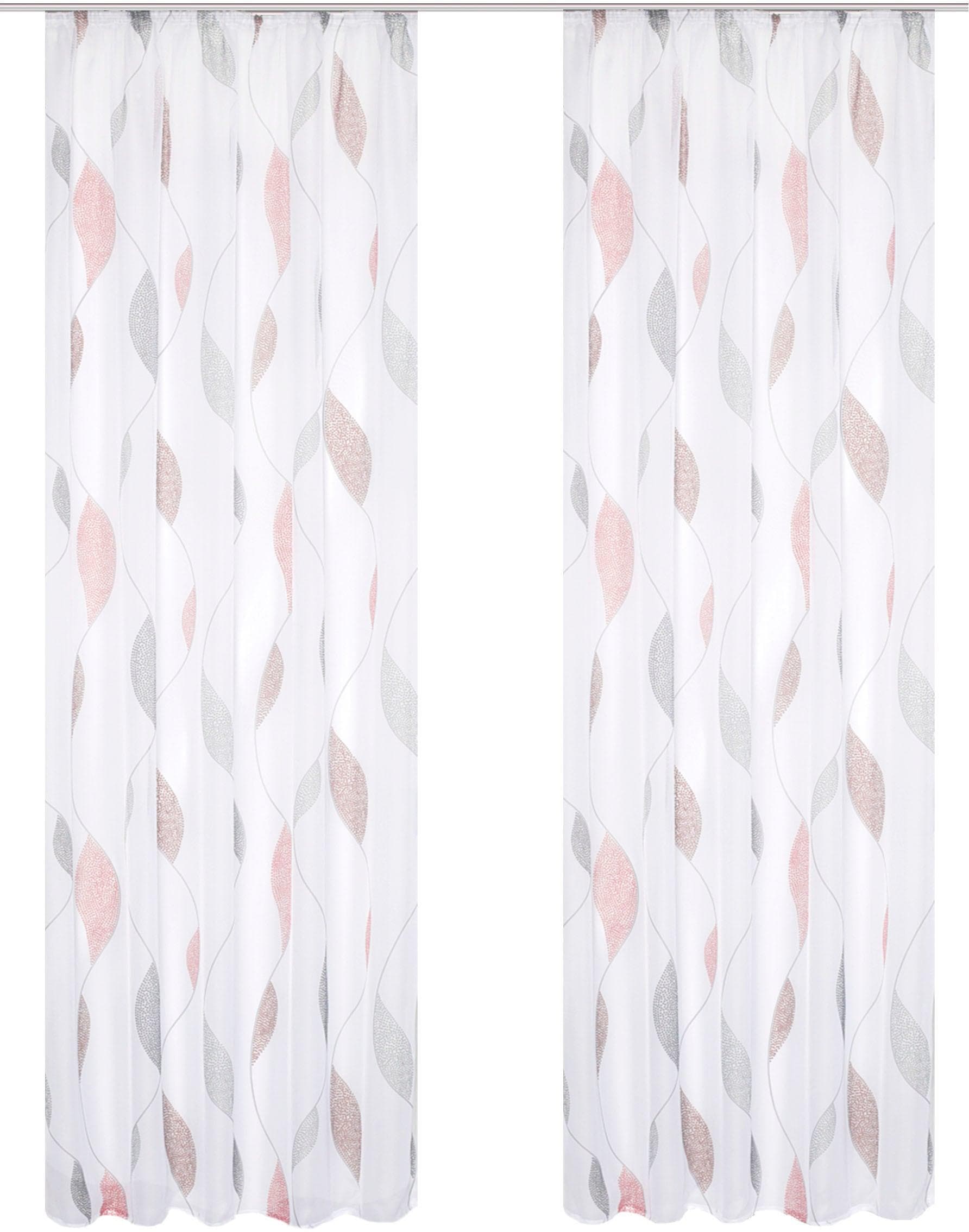HOME WOHNIDEEN Vorhang PAOLO Weiß 2er Pack Voile Kräuselband