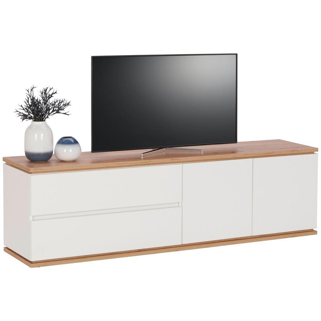 Xora Lowboard Weiß Eiche Artisan Holzwerkstoff 1 Fächer 2 Schubladen