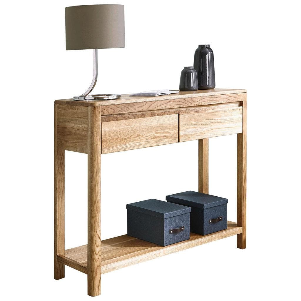 Konsolentisch Eiche Massiv 2 Schubladen