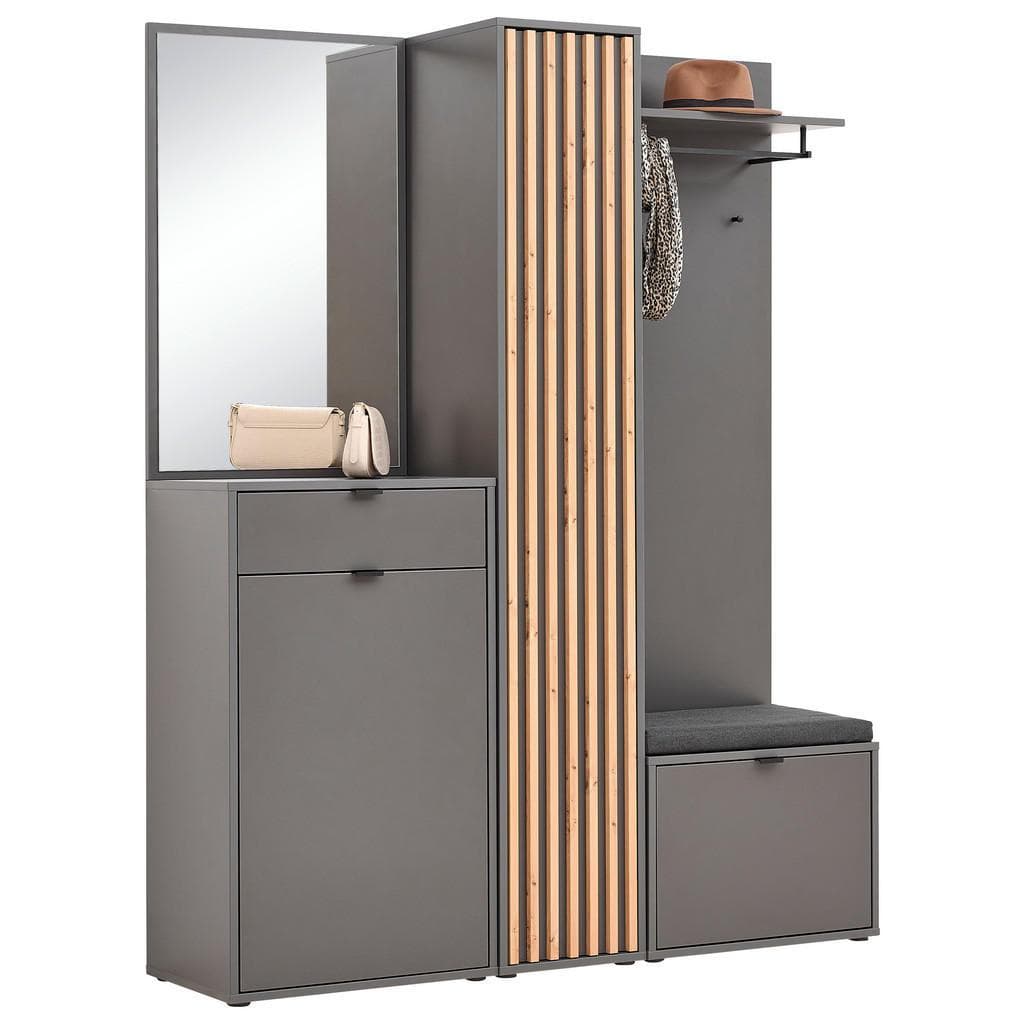 Voleo Garderobe Graphit Eiche Artisan Garderobe