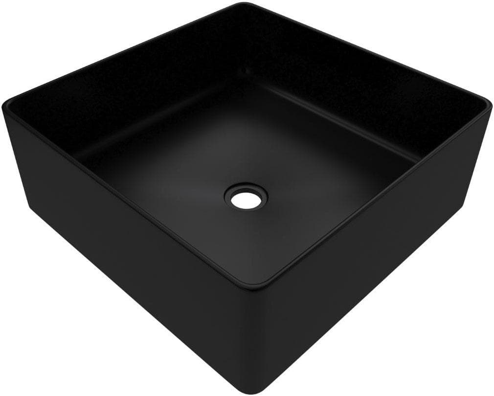 Aufsatzwaschbecken MARWELL Schwarz Keramik 36,5x36,5x13,5 cm