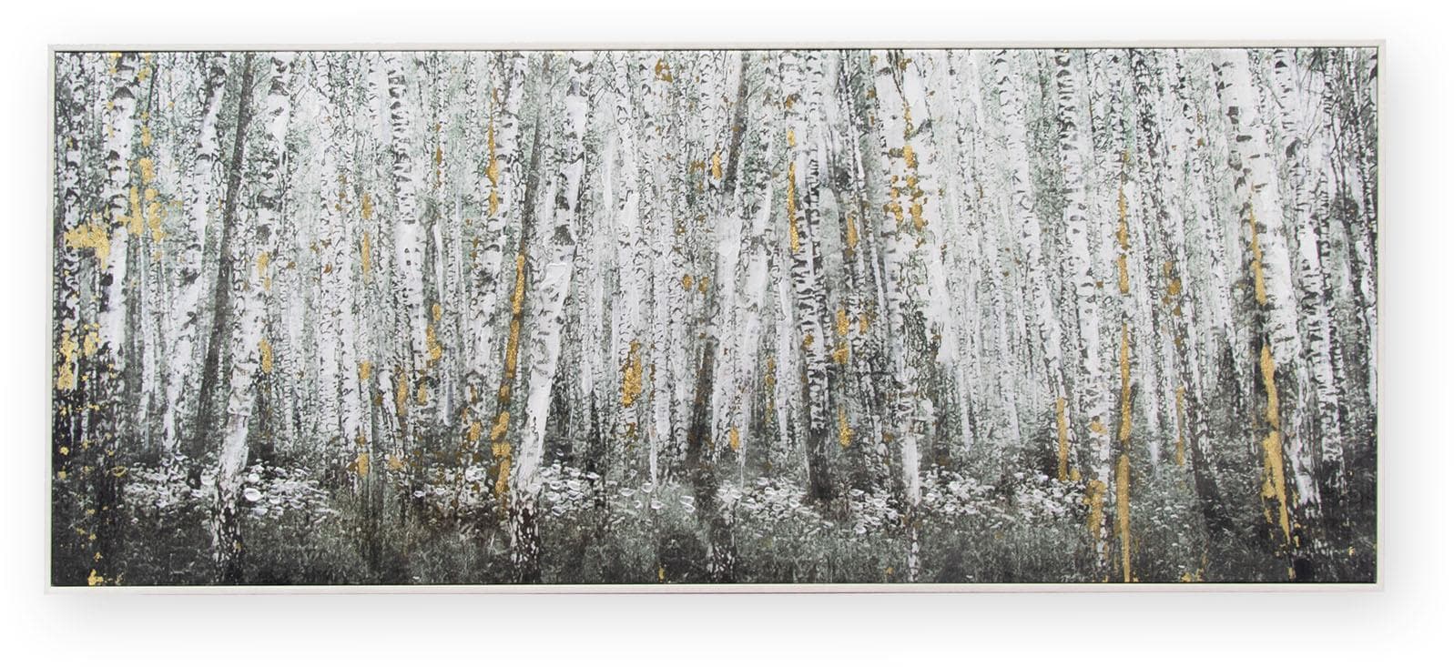 ART FOR THE HOME Leinwandbild Birkenholz Handgemalt Metallic