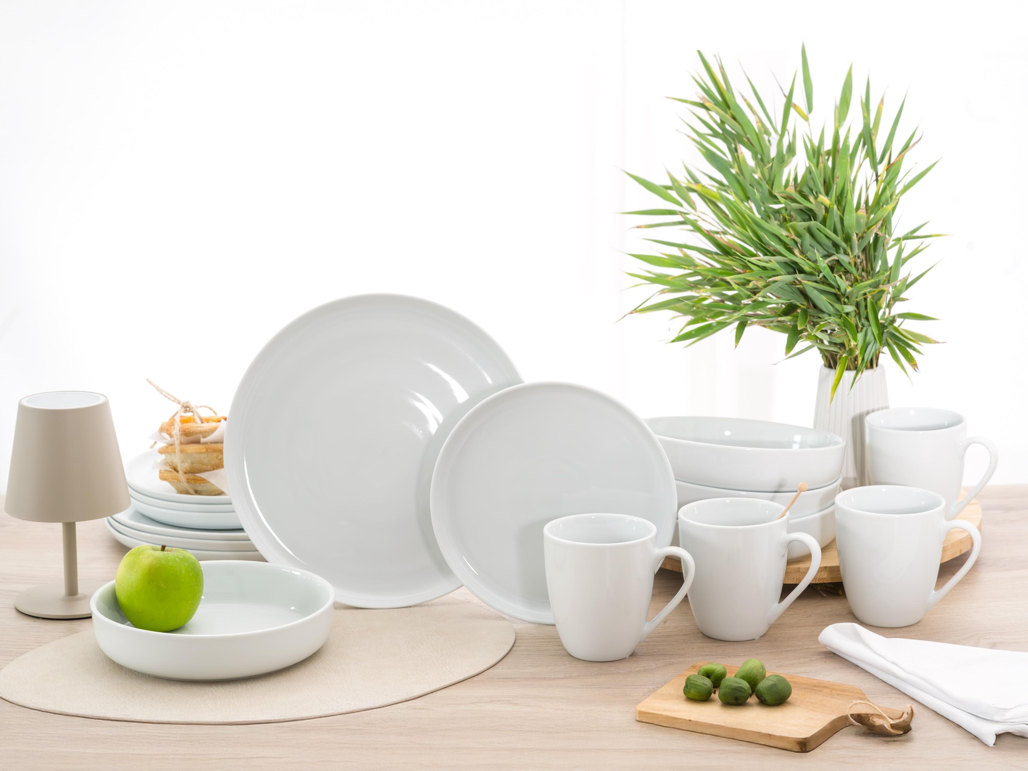 Kombiservice "Elowen" Weiß 16-tlg. Porzellan LeGer Home by Lena Gercke