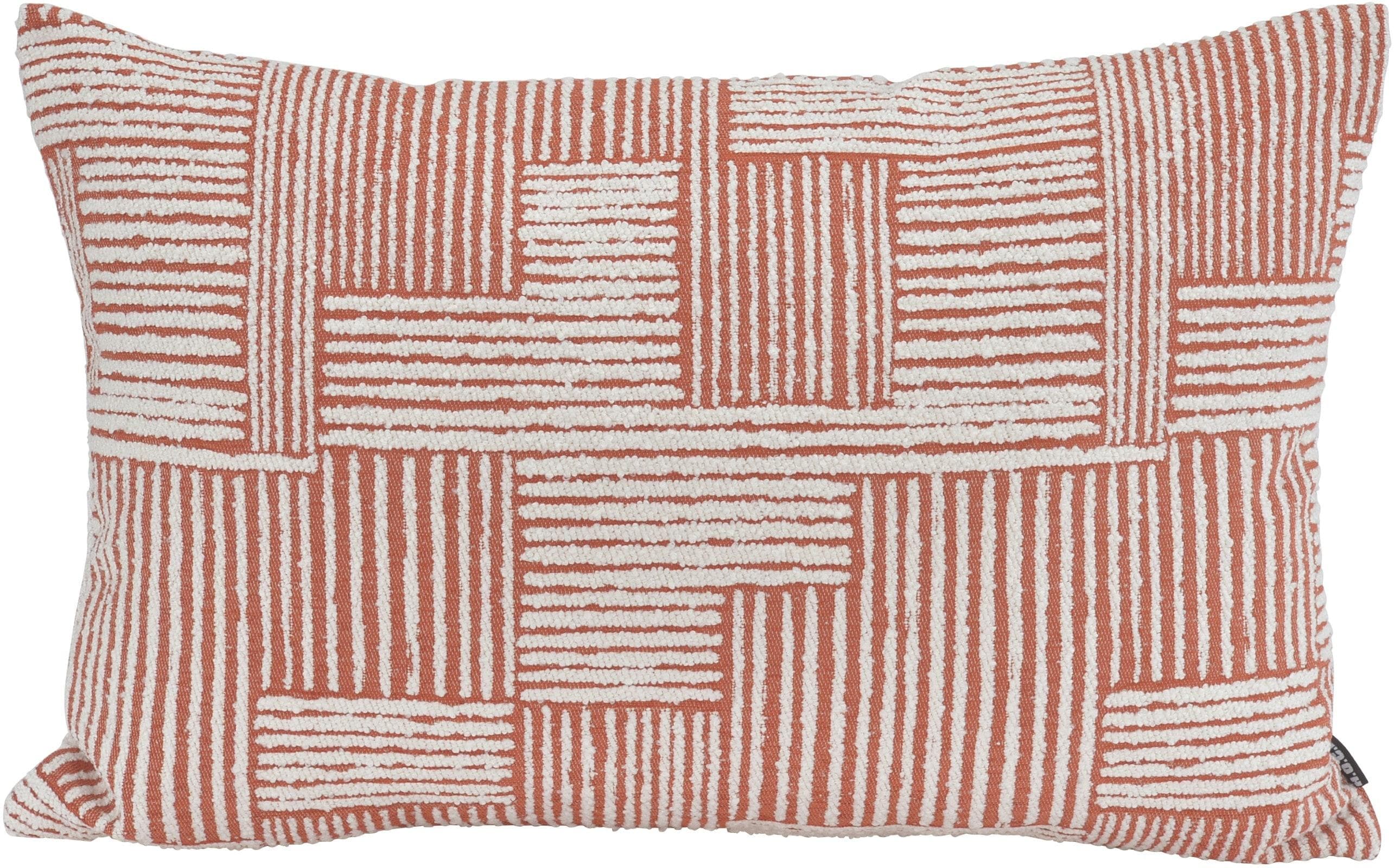 HOCK Dekokissen Lou Terrakotta Gestreift 50x50 cm Polyester