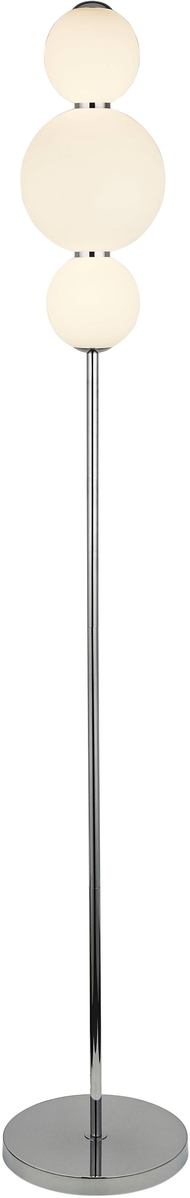 Moderne Stehlampe aus Stahl und Opalglas