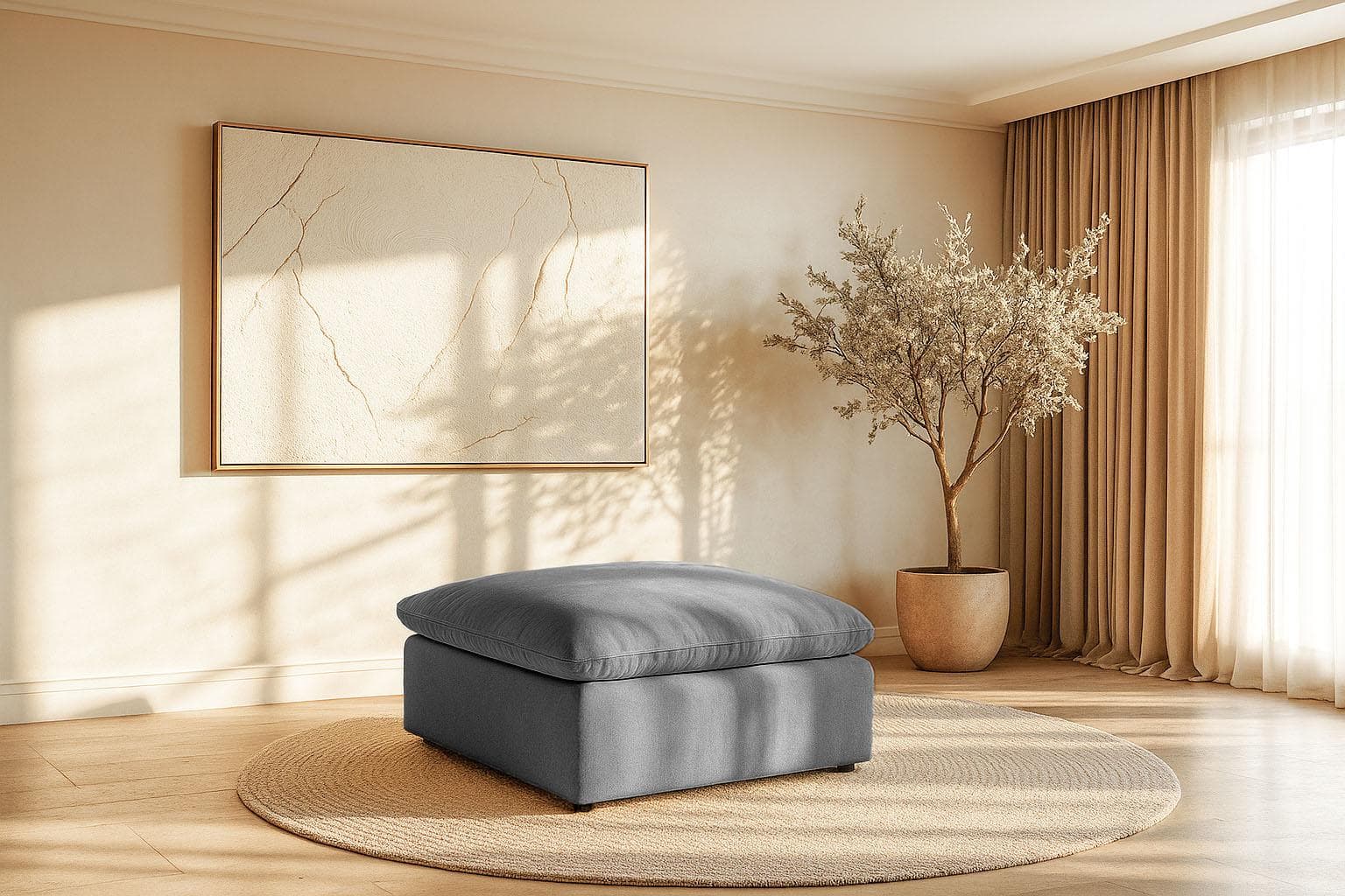 Stylischer Polsterhocker - Elegante Ergänzung zum Sofa