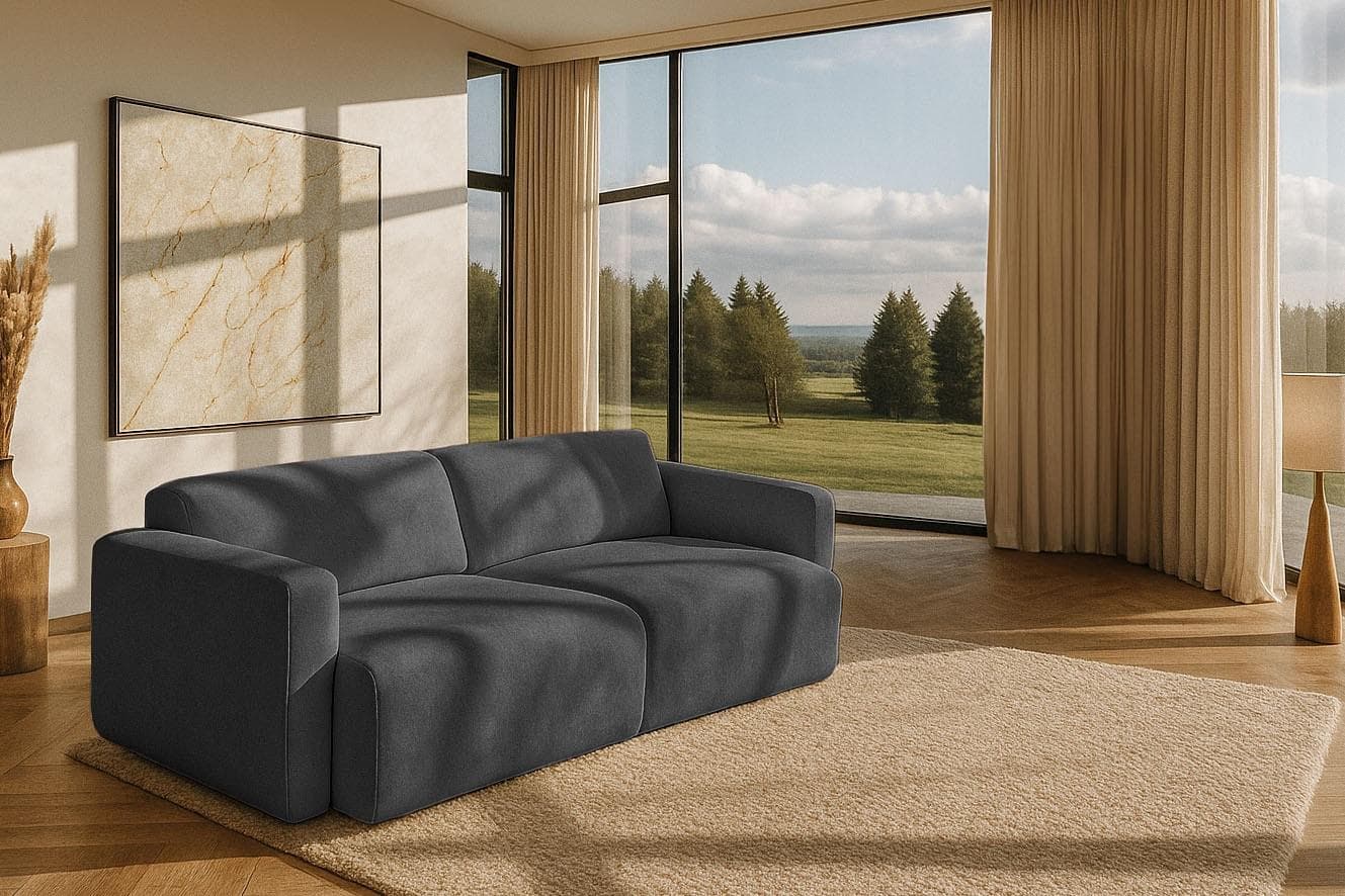 HOME AFFAIRE Myrland 3-Sitzer Sofa Grau Chenille Easy Clean