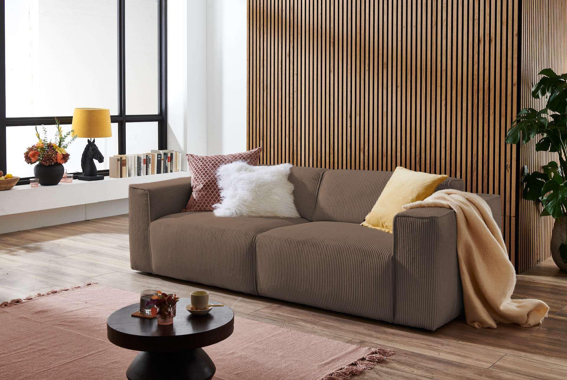 HOME AFFAIRE 3-Sitzer Sofa Noord Braun Cord