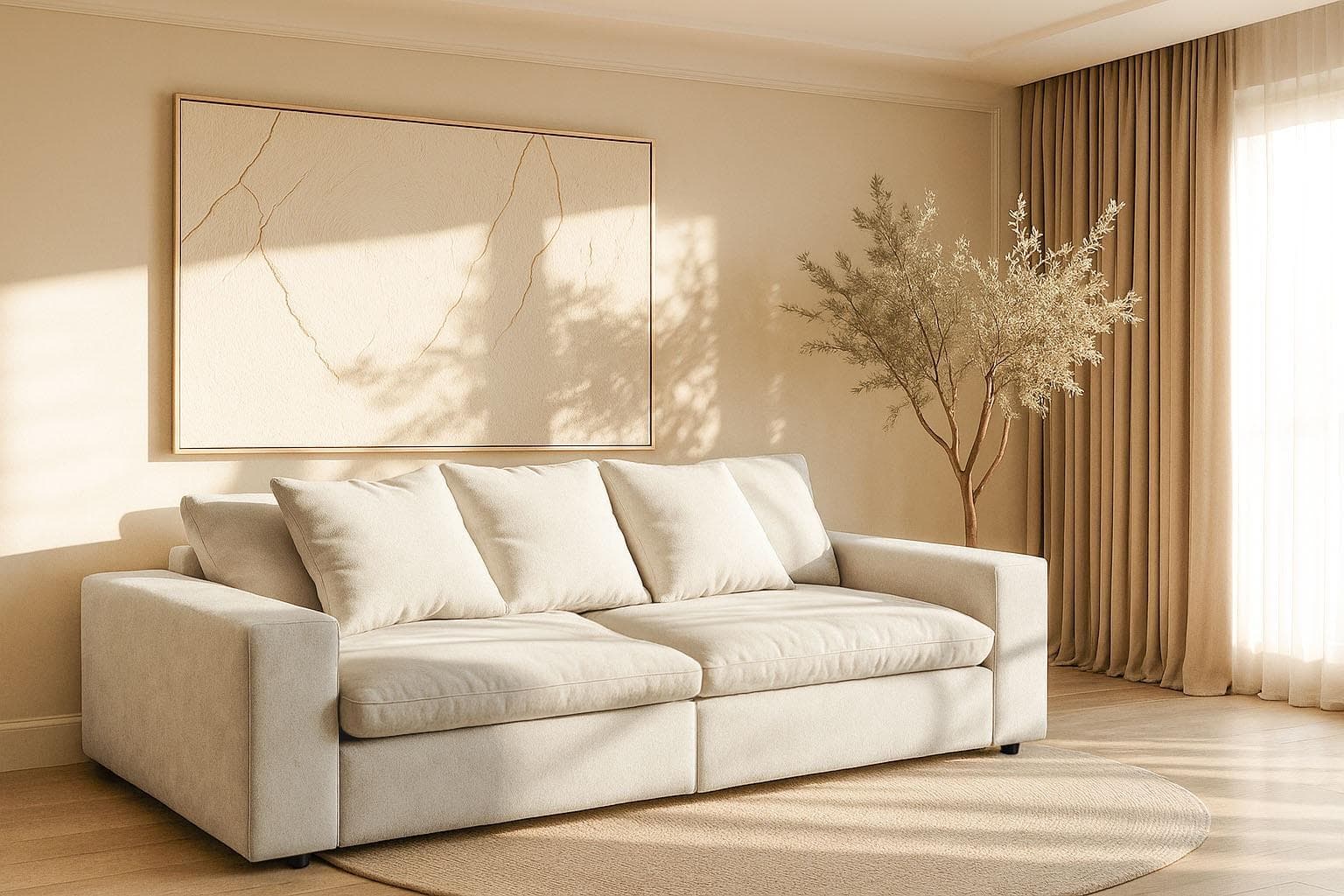HOME AFFAIRE Venslev Big-Sofa Beige mit extra tiefer Sitzfläche