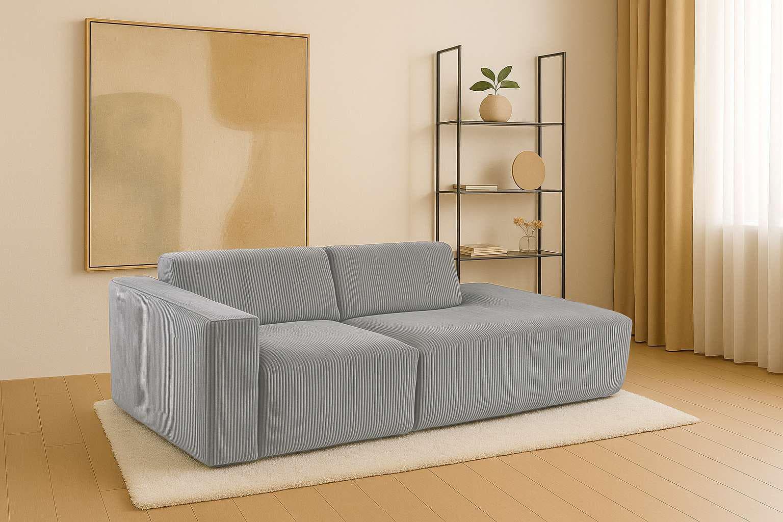 HOME AFFAIRE Sofa Noord 2-Sitzer Grau Cord mit Ottomane