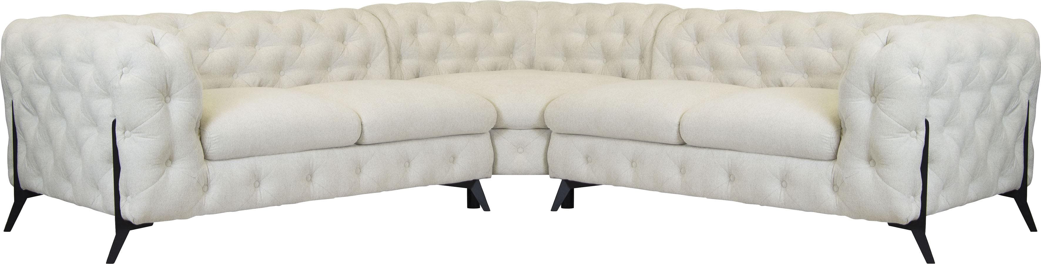 Chesterfield-Sofa Amaury L-Form Beige Home Affaire