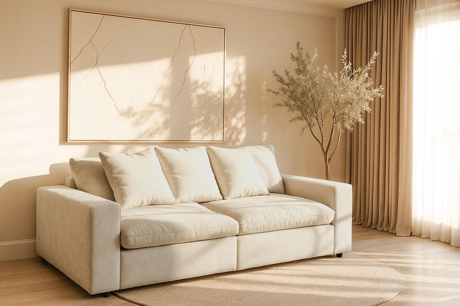 Home Affaire Venslev 3-Sitzer Sofa Beige Polyester