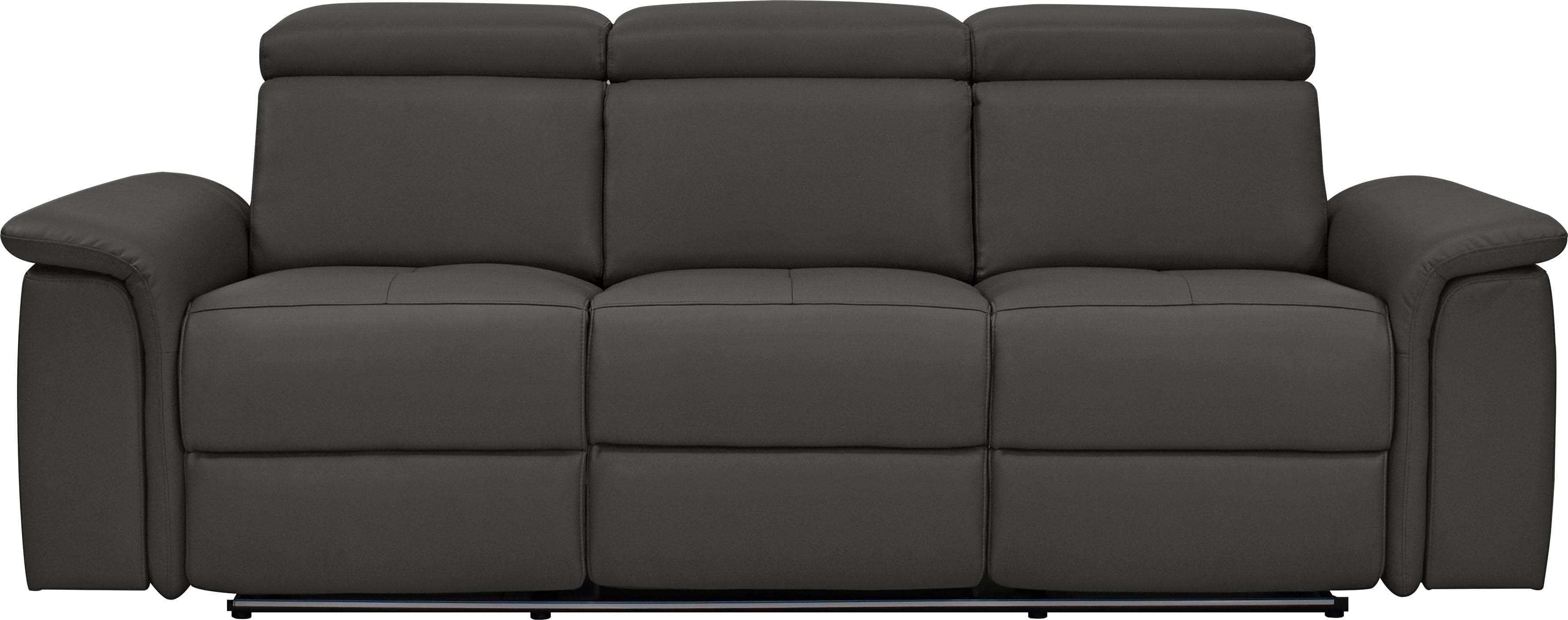 Home Affaire Pareli 3-Sitzer Sofa Relaxfunktion LED Braun