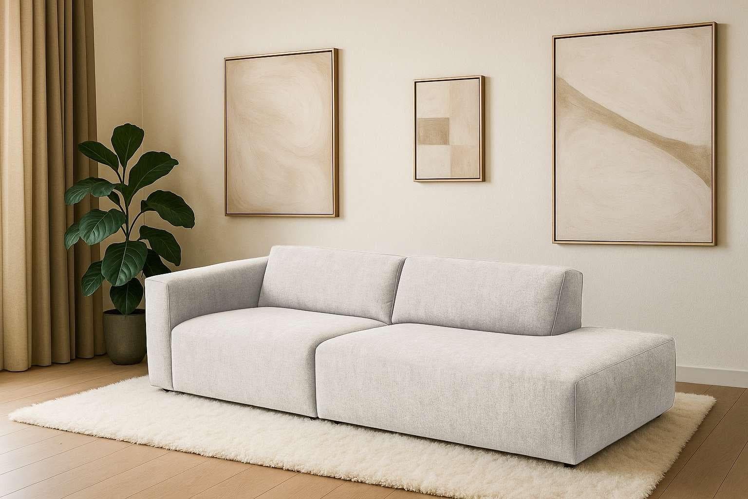 HOME AFFAIRE Noord 2-Sitzer Sofa Beige mit Ottomane