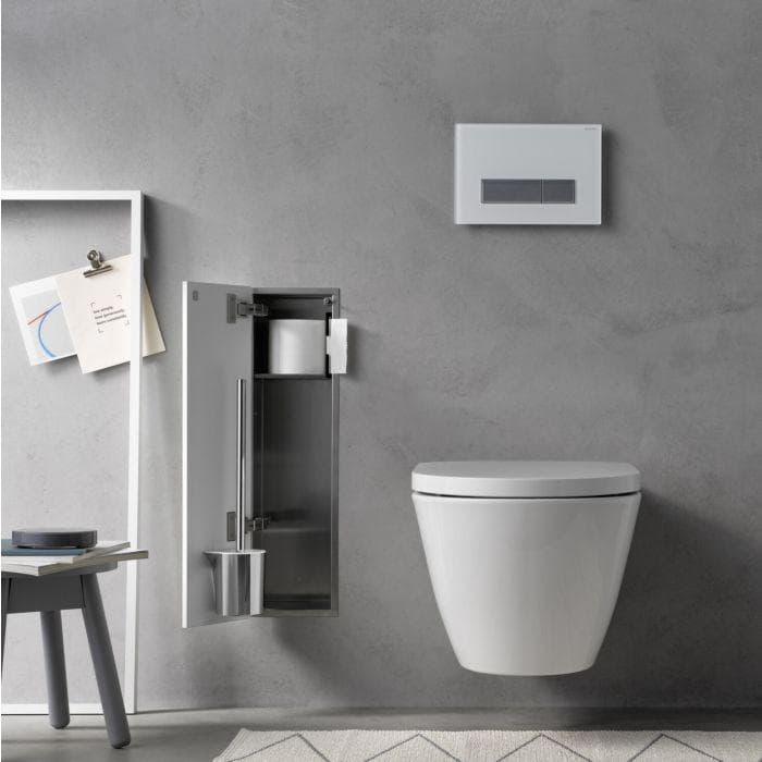 Emco Asis pure Unterputz-WC-Bürstengarnitur 975551304 170x435mm, Türanschlag links, weiß matt