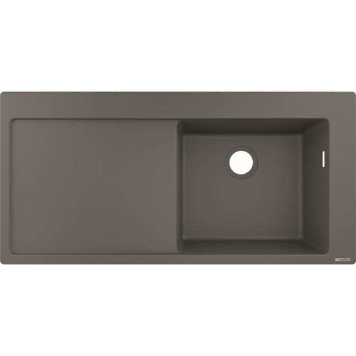 Hansgrohe Einbauspüle 1050x510mm 1 Hauptbecken rechts Abtropffläche steingrau