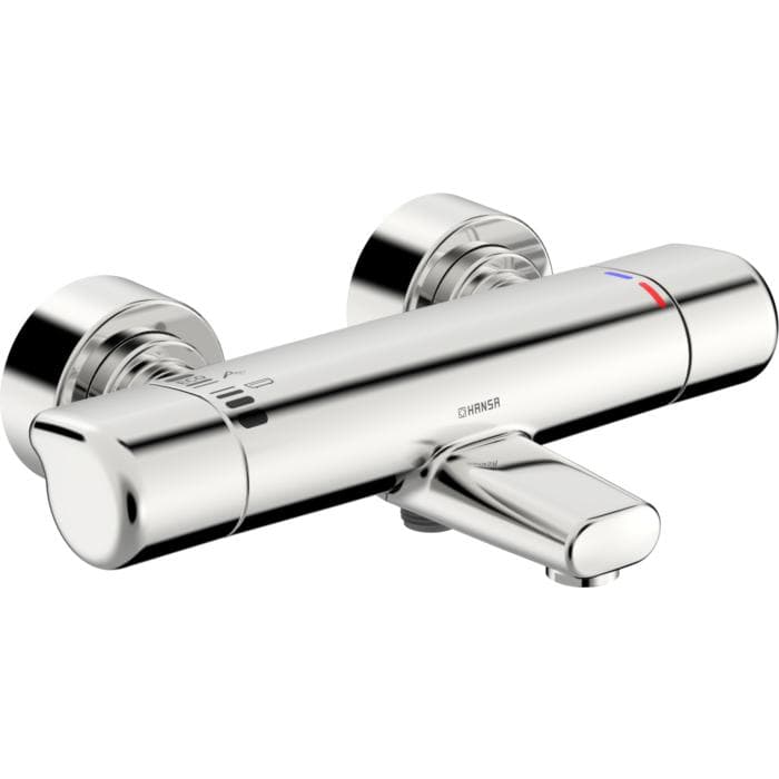 Hansa Hansacare Wannen-Thermostat 08717100 AP, S-Anschlüsse verdeckt, Ausladung 168 mm, chrom