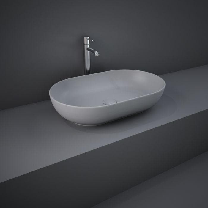 RAK Feeling Aufsatz-Waschbecken FEECT5500503A Oval Grau Matt
