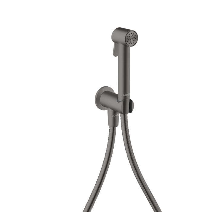 Hansgrohe AXOR Bidette Showers Duschkopf 29240340 1 Strahlart rund für Kaltwasser mit Duschkopfhalterung und Duschschlauch 1,25 m, Brushed Black Chrome