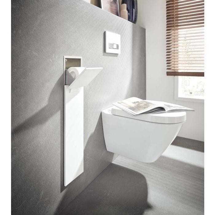 Emco Asis Pure Unterputz WC-Bürstengarnitur 975551303 Unterputz, WC-Modul, 170x600 mm, Anschlag rechts, weiß matt