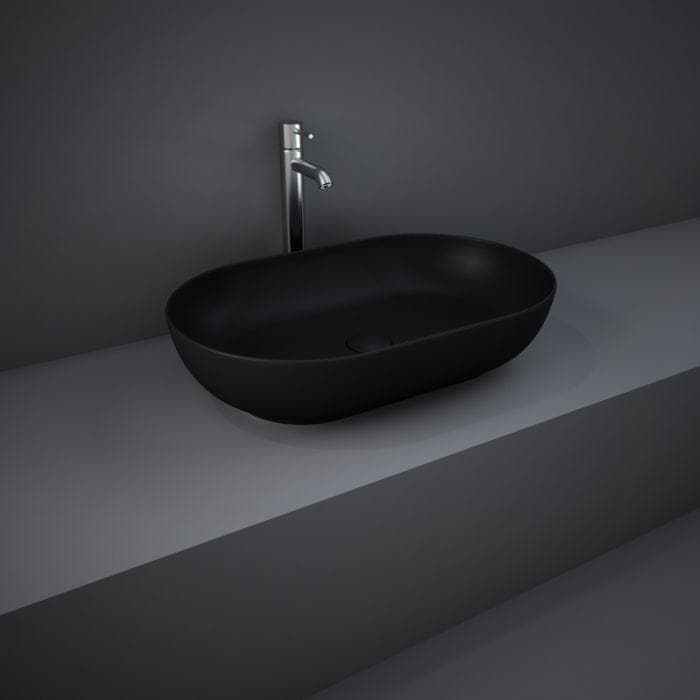 RAK Feeling Aufsatz-Waschbecken Oval Schwarz Matt