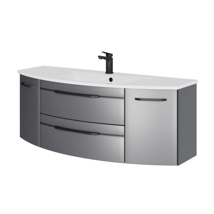 Pelipal Serie 7045 Waschtisch-Set Grau/Schwarz 130 cm