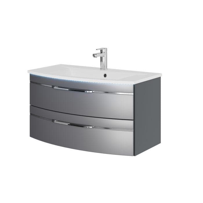 Pelipal Serie 7045 Waschtisch-Set Grau/Weiß 91 cm