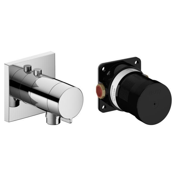 Keuco Ixmo solo Thermostatarmatur verchromt, Schlauchanschluss, eckig