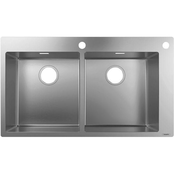 Hansgrohe S712-F765 Einbauspüle 370x370mm 2 Hauptbecken