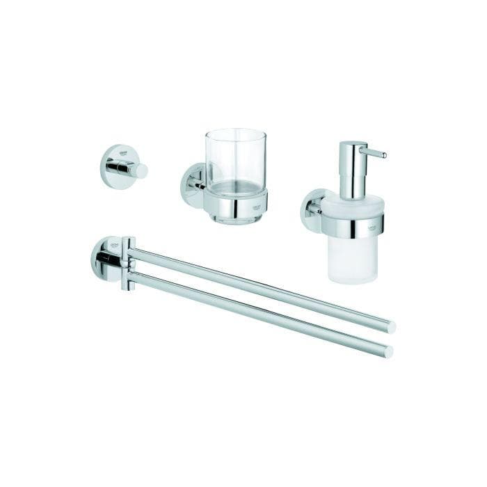 Grohe Essentials Bad-Accessoires 40846001 Chrom, Bad-Set 4 in 1