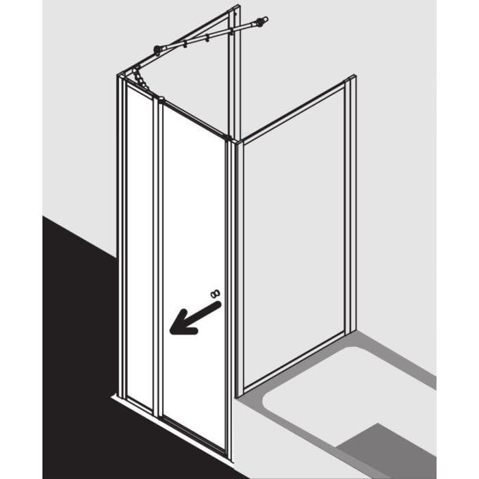 Kermi Schwingtür Nova 2000 Duschkabine 80 x 185 cm Silber Mattglanz