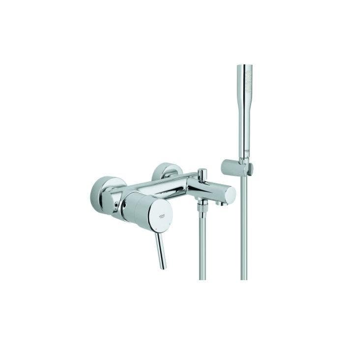 Grohe Concetto Einhand-Wannenarmatur mit Brausegarnitur Messing
