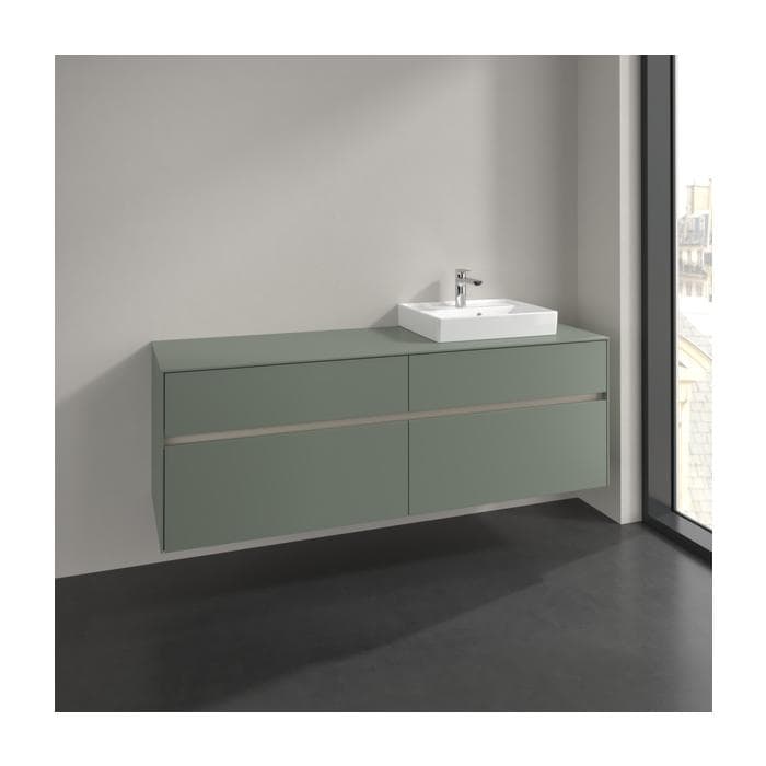Villeroy und Boch Collaro Waschtischunterschrank 160x54,8x50cm Waschtisch Rechts Soft Green