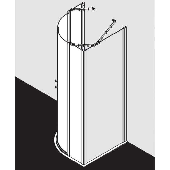 Duschkabine Viertelkreis Silber/matt 90x185x90 cm