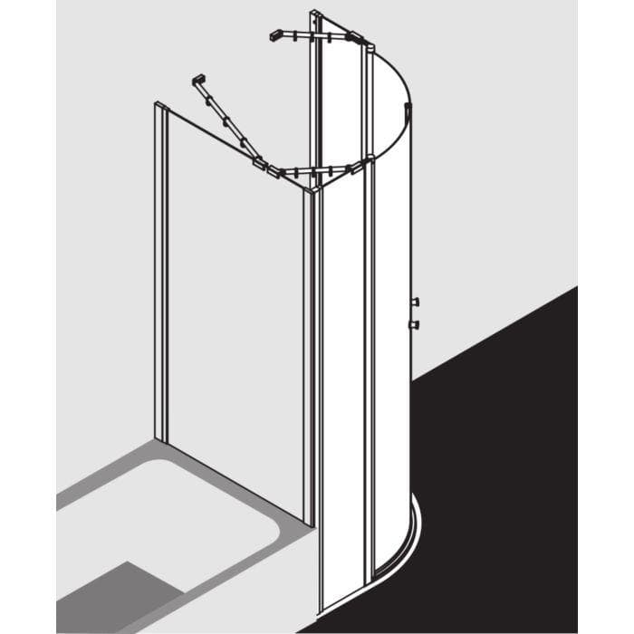Duschkabine Viertelkreis Silber Matt 90x185x90 cm