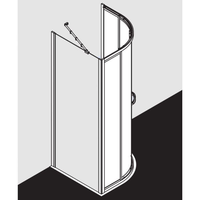 Moderne Duschkabine im Viertelkreis-Design