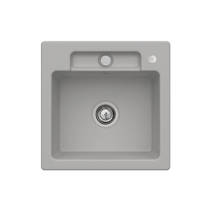 Villeroy und Boch Siluet Spüle 334502KD mit Ablaufgarnitur und Exzenterbetätigung Fossil