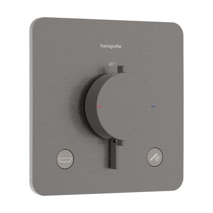 Modernes Chrom-Thermostat in Schwarz
