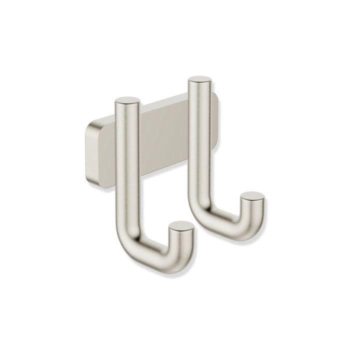 Hewi Serie 480 Doppelhaken PVD beschichtet, nickel gebürstet