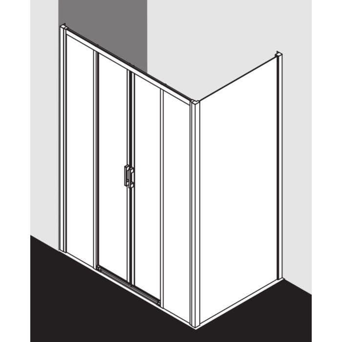 Moderne Duschkabine aus Aluminium, Silber, Mattglanz, Chrom