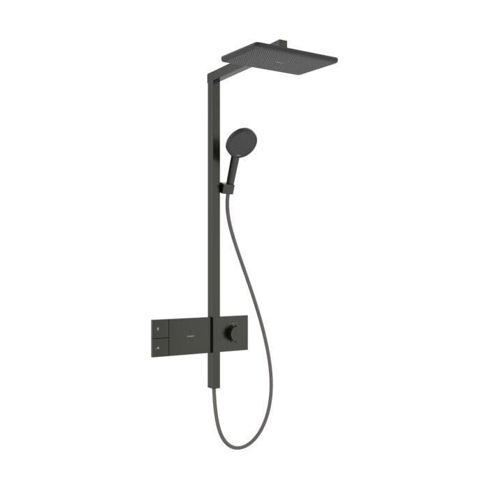 hansgrohe Raindance Alive Q Duschsystem 24581340 1 Strahlart wassersparend mit ShowerSelect Comfort, EcoSmart, 8 l/min, brushed black chrome