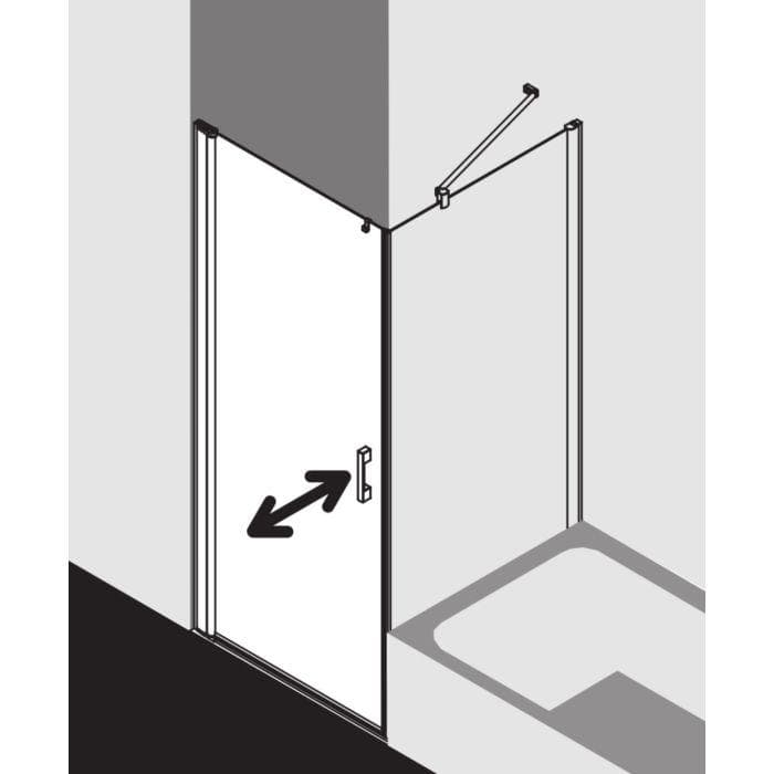 Kermi Pega Pendeltür 1-fl. Silber Hochglanz Duschkabine