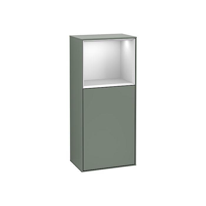 Villeroy und Boch Finion Seitenschrank G510MTGM 41,8x93,6cm, rechts, Emotion, Regal oben White Matt, Olive Matt Lackiert