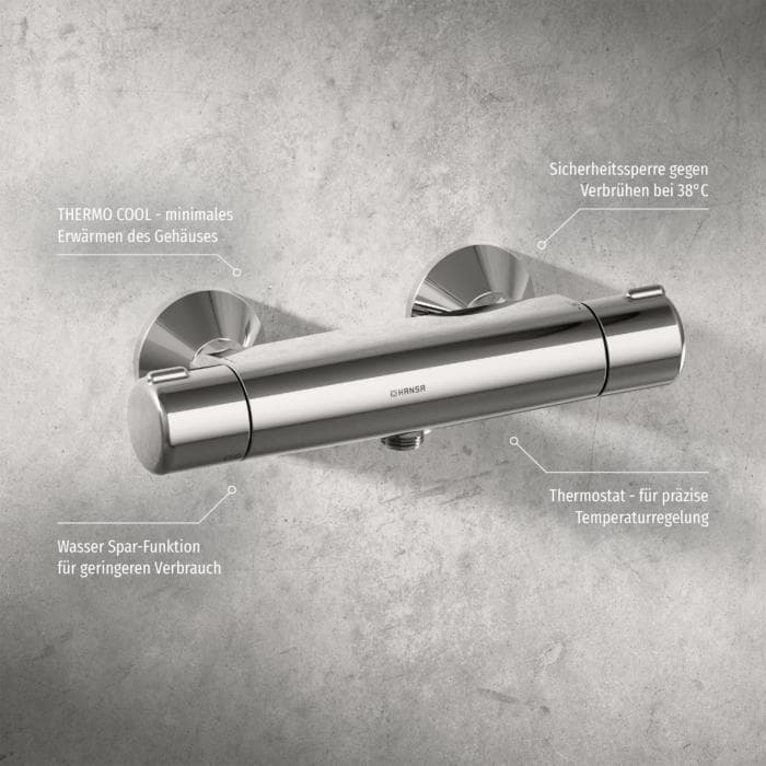 Hansa HANSAMICRA Duschthermostat 58150171 Aufputz, S-Anschlüsse, Chrom