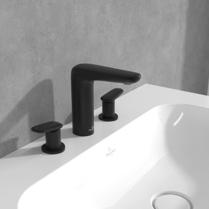 Villeroy und Boch Antao Dreiloch-Waschtischarmatur TVW111001000K5 Messing Matt Black