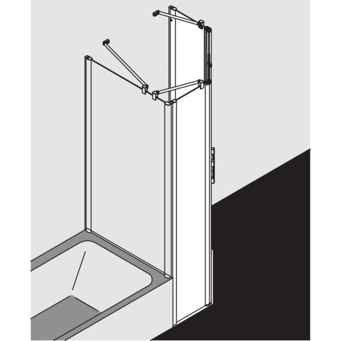 Kermi Pega Fünfeck-Duschkabine 90x90x200 cm Silber Hochglanz