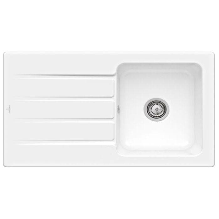 Villeroy & Boch Architectura Einbauspüle 335001KG mit Ablaufgarnitur und Handbetätigung, Snow White